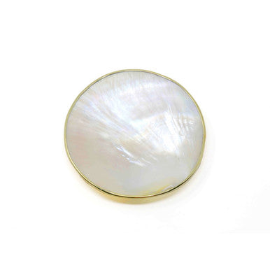 Mother of Pearl Caviar Plate - Gold Brass Edge