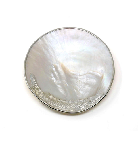 Mother of Pearl Caviar Palette - Silver Sturgeon Rim
