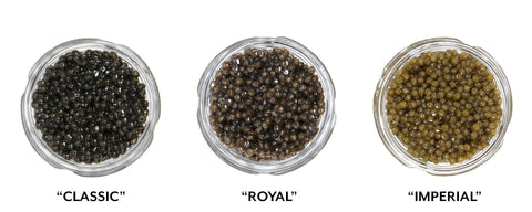 What's the difference between Select, Classic, Royal, Supreme and Imperial caviar?