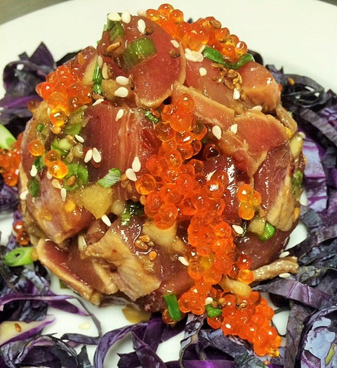 Caviar Recipes - Hawaiian Poke with Smoked Trout Caviar