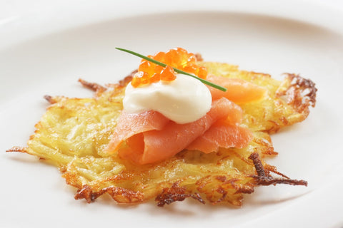 Potato Rosti with Smoked Salmon and Caviar