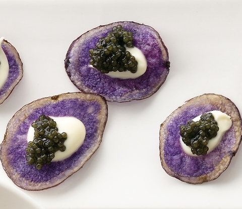 Osetra Caviar with Purple Potato Chips Recipe