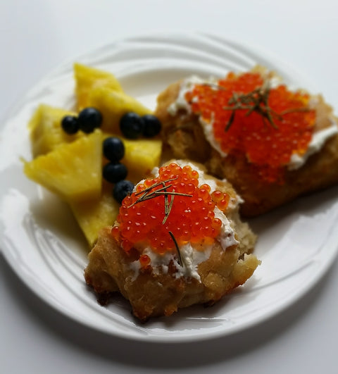 Smoked Trout Caviar Fresh Baked Focaccia