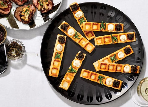 Caviar Waffle Bites - Blini Alternatives for Caviar Service