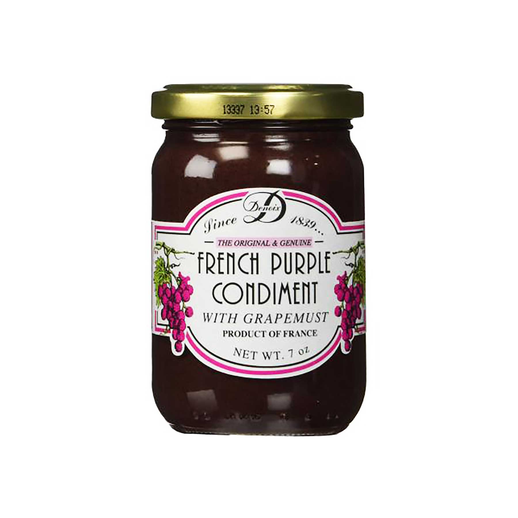 Maison Denoix French Purple Gourmet Mustard, Made with Grape Must