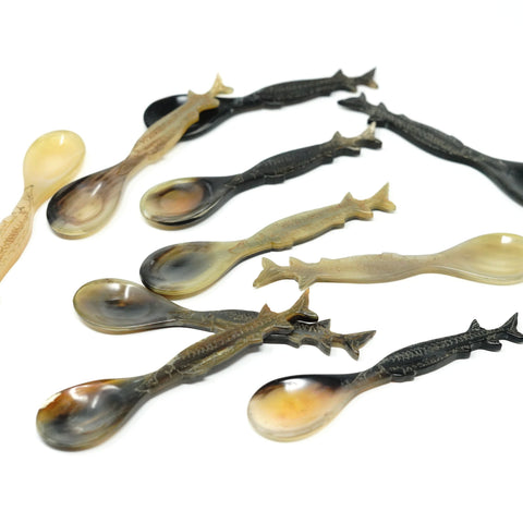 Horn Caviar Spoon Sturgeon Handle