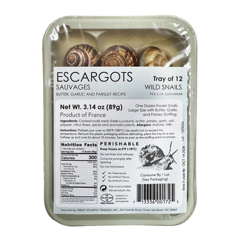 Prepared French Escargot in Shells