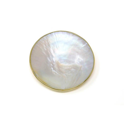Mother of Pearl Caviar Plate - Gold Brass Edge
