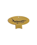 Gold-finish engraved sturgeon caviar tin key