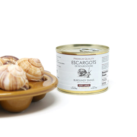 2 Dozen canned finest quality burgundy escargot, 2 dozen, meats in bouillon.