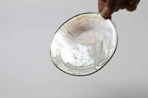 Mother of Pearl Caviar Palette - Silver Sturgeon Rim