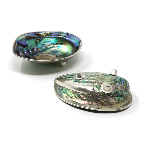 Abalone Caviar Bowl, Silver Accents