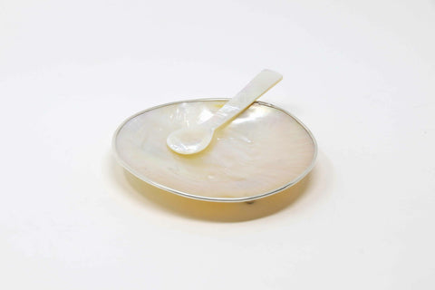 Mother of Pearl Caviar Serving Palette - Silver Edge