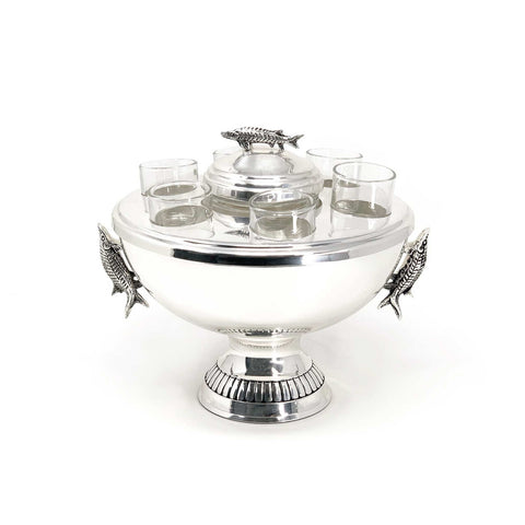 Silver Fish 6 Shot-Glass Server