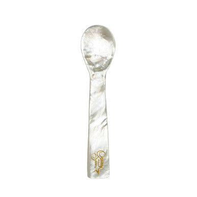Heavy Duty Mother of Pearl Spoon with Logo - 4 Inch