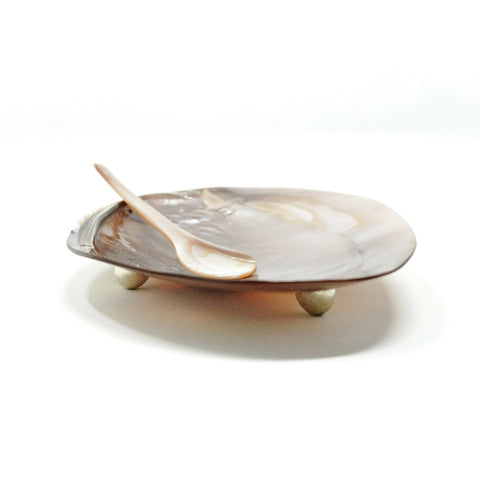 Pink Mother of Pearl Shell Plate Spoon SET