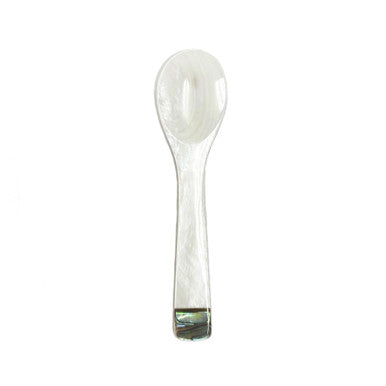 Shell Caviar Spoon with Abalone Inlay