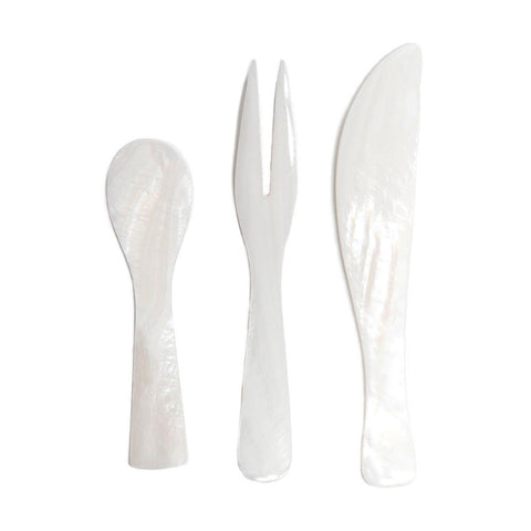 Shell Caviar Utensils (Spoon, Fork, Knife)