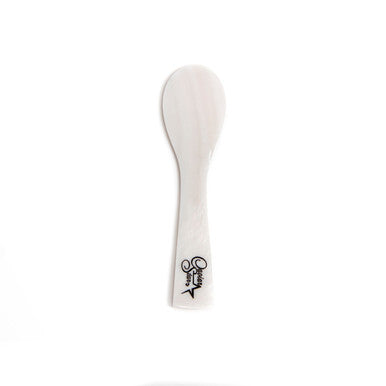 Shell Caviar Spoon with Logo 3.5 inch