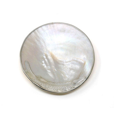 Mother of Pearl Caviar Palette - Silver Sturgeon Rim
