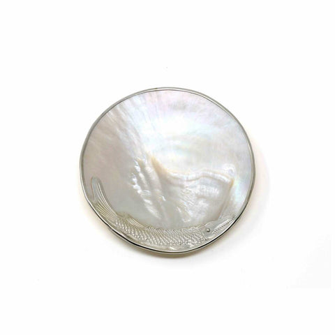 Mother of Pearl Caviar Palette - Silver Sturgeon Rim