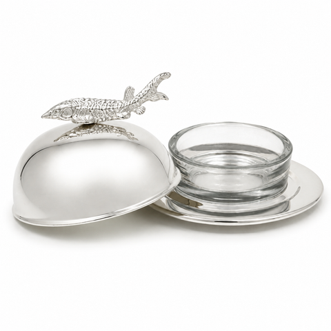 Caviar Cloche, Silver with Sturgeon Handle