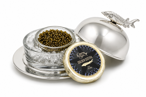 Caviar Cloche, Silver with Sturgeon Handle