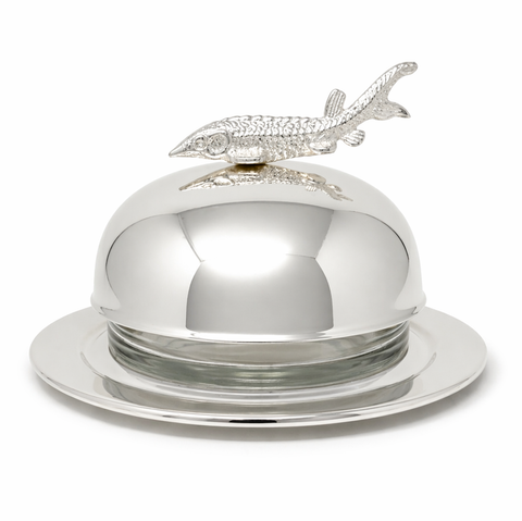 Caviar Cloche, Silver with Sturgeon Handle
