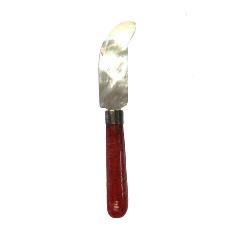 Mother of Pearl Pate Knife with Red Coral Handle
